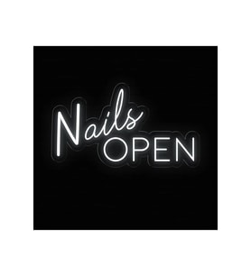 Nails OPEN Yazılı Neon Tabela
