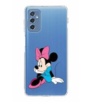 Samsung Galaxy M52  Kamera Korumalı Kapak Minnie Mouse Tasarımlı  Şeffaf  Kılıf