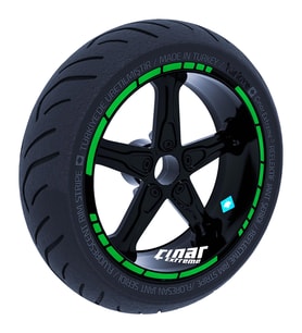 Orman Yeşili Moto GP Stili Jant Şeridi Sticker Reflektif, Floresan, Özel Renkler