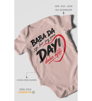 Babaya özel Kısa Kollu Bebek Body %100 Pamuk