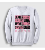 Presmono Unisex Beyaz Comics Blackpink Sweatshirt 19365tt