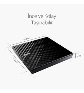 ASUS ASUS SDRW-08D2S-U 24x OKUMA/8x YAZMA USB SLIM DVD-RW SİYAH