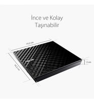 ASUS ASUS SDRW-08D2S-U 24x OKUMA/8x YAZMA USB SLIM DVD-RW SİYAH