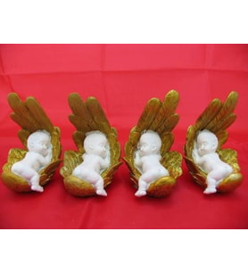 HEDİYELİK › KARIŞIK › QQC 4LÜ KANATTA UYUYAN BEBEK>>5.8X6.5X9 CM.