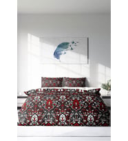 Çift Kişilik ( Lastikli Çarşaflı ) %100 Pamuk Saten Nevresim Takımı Damask