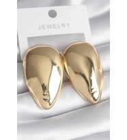 Pirinç Gold Renk Badem Model Kadın Küpe