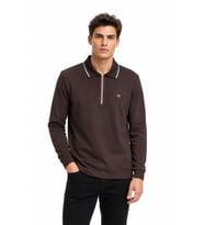 Erkek Mevsimlik Spor Polo Yaka Fermuarlı Sweatshırt BGL-ST05468