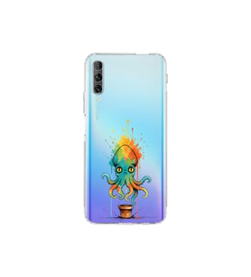 Huawei P Smart Pro ile uyumlu Splash ahtapot tasarımlı şeffaf silikon kılıf
