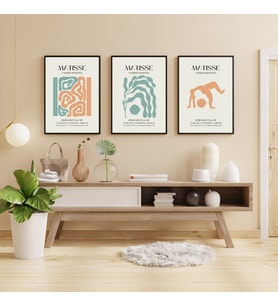 Matisse Turuncu ve Yeşil'in Büyüsü Duvar Tablosu Çerçeveli 3'lü Set Siyah Renk 35 x 50 Boyut/Ebat (Çok Renkli)