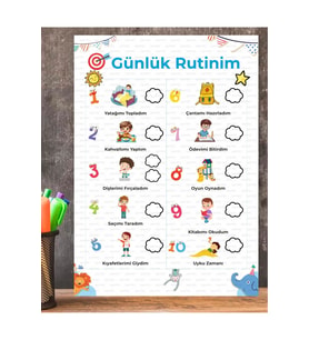 Günlük Rutin Sorumluluk Kazanım Tablosu Erkek 1 Adet Pcv Kaplı