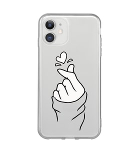 Iphone 11 Uyumlu Kalp Desenli Şeffaf Telefon Kılıfı