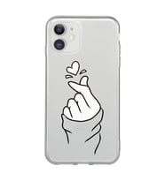 Iphone 11 Uyumlu Kalp Desenli Şeffaf Telefon Kılıfı