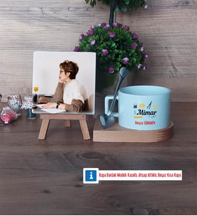 Mimara Hediye Fotoğraflı Dekoratif Taş, Kupa Bardak Beyaz Hediye (Model 8)