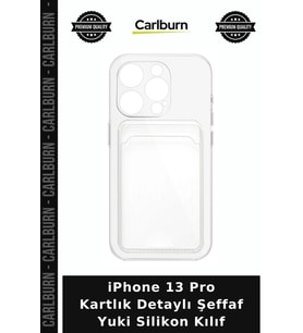 iPhone 13 Pro Kartlık Detaylı Şeffaf Yuki Silikon Kılıf Cihaz Aksesuarı Telefon Kabı
