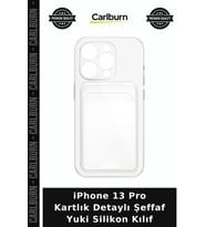 iPhone 13 Pro Kartlık Detaylı Şeffaf Yuki Silikon Kılıf Cihaz Aksesuarı Telefon Kabı