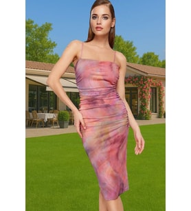 Kadın Bodycon Midi Örme Abiye Elbise Soyut Desenli Yazlık Balo Elbisesi Yaz Aylarının Vazgeçilmezi