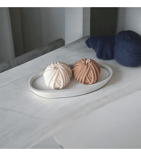 Hediye El Yapımı Dekoratif Yumak Mum %100 Doğal Soya Wax