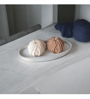 Hediye El Yapımı Dekoratif Yumak Mum %100 Doğal Soya Wax