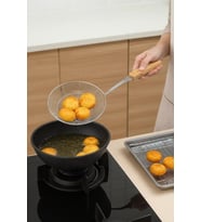 Bambum Ladle - Bambu Saplı Tel Kevgir 20cm (Ahşap)