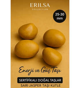 Sertifikalı Doğal Sarı Jasper Taşı Kütle 25-30 mm – Enerji Canlılık ve Güç Taşı (Çok Renkli)