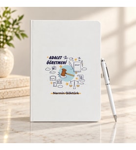 Adalet Öğretmenine İsme Özel Defter ve Kalem Seti