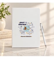 Adalet Öğretmenine İsme Özel Defter ve Kalem Seti