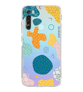 Xiaomi Redmi Note 8  Kamera Korumalı Kapak Geometrik Şekiller Tasarımlı Şeffaf  Kılıf