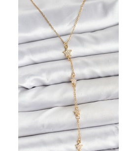 316L Çelik Zincir Gold Renkli Yıldız Model Kadın Y Kolye - TJ-BKO10670