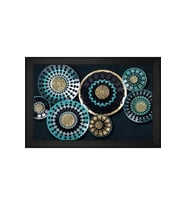 Soyut Şekiller Motifli Kanvas Tablo 50 x 70 cm Siyah Çerçeve