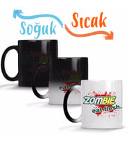 Zombie Eat Flesh Sihirli Kupa Bardak Porselen