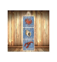Seaside Tasarımlı Üçlü Retro Ahşap Poster Ü406