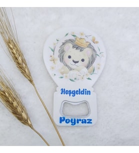 Hayaller Dükkanı 30 Adet Aslan Baskılı Balon Açacak Magnet 11x7 Cm Uv  Bebek Magnetleri Bebek Şekeri