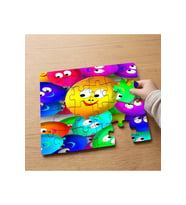 Renkli Sevimli Emojiler Tasarımlı 24 Parça Ahşap Çocuk Puzzle MPK0470