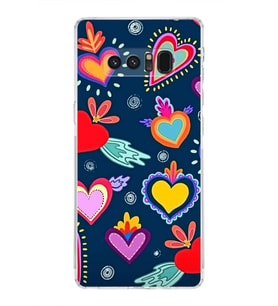 PrintiFy Samsung Galaxy Note 8 ile Uyumlu Retro Color 3  Kamera Korumalı Şeffaf  Kılıf