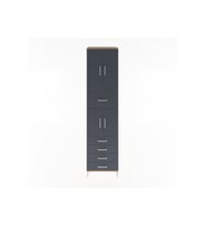 Hyperion Dolap 3 Raflı 5 Çekmeceli 4 Kapaklı 60x44x243 Çam-Antrasit