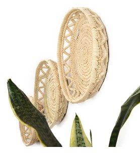 Salvia Hasır Duvar Tabağı Seti_ 3 lü Duvar set (20-25-30 cm)