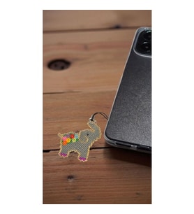 Miyuki Boncuk El Yapımı Gri Fil Telefon Çarmı - Charm