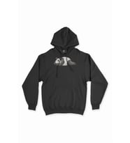 Uyuyan Panda Baskılı Siyah Sweatshirt Hoodie