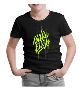 Billie Eilish - Paint Siyah Çocuk Tshirt