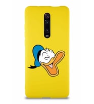 Xiaomi Mi 9T Pro Soft Premier Kapak Donald Duck-E Tasarımlı Silikon Kılıf - Sarı (Şeffaf)