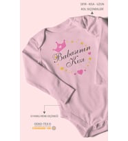 Babasının Kızı Baskılı Bebek Zıbını – Çıtçıtlı Body 8 Renk  %100 Pamuk Uzun Kol (Bebek Pembesi)