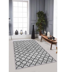 Gri Spor Kaymaz Tabanlı Makinede Yıkanabilir Halı MO02 - 100 x 160 cm