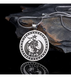 GÖKTÜRKÇE TÜRK YAZILI AYYILDIZ MODEL 925 AYAR GÜMÜŞ KOLYE
