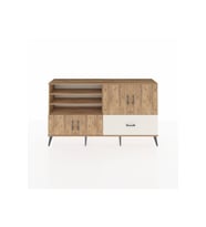 Arges Konsol 5 Raflı Tek Çekmeceli 4 Kapaklı 176x30x99 Çam-Çam/Aytaşı