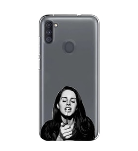 Samsung Galaxy M21 Uyumlu Lana Del Rey Desenli Şeffaf Telefon Kılıfı