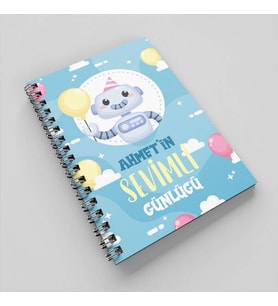 Robot Tasarımlı Çocuklara Özel Defter