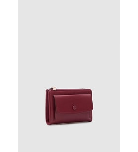 Kadın Küçük Düğmeli Cüzdan (Bordo)