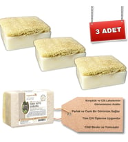 Lexroo Organicsun Doğal Kabak Lifli Eşek Sütü Sabunu 120 Gr x 3 Adet Tüm Cilt Tipleri İçin