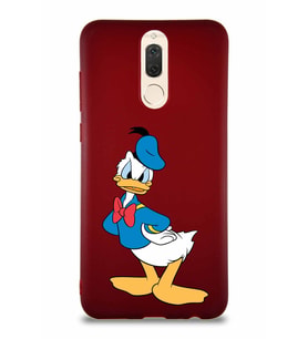 Huawei Mate 10 Lite Soft Premier Kapak Donald Duck-D Tasarımlı Silikon Kılıf - Mürdüm (Şeffaf)