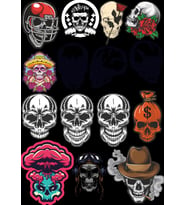 İskelet Sticker Set-6 15 Parça Telefon, Tablet, Defter, Laptop Sticker